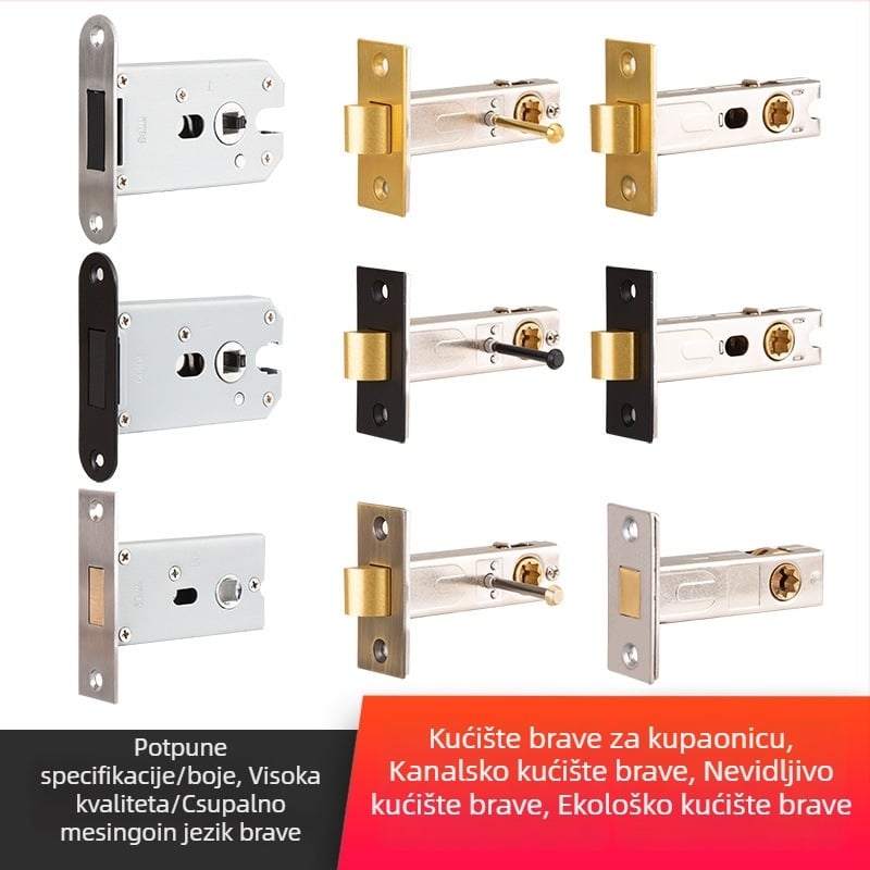 Meihong tijelo brave za kupaonicu – bakar i 201 nehrđajući čelik, modeli: kupaonica, hodnik, nevidljivo tijelo brave, težina 0,3 kg