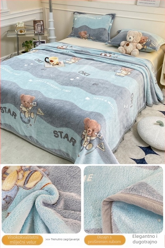 Deka od Coral fleece i Milk fleece, četiri sezone, jednostavan modern stil, ispod 300 g