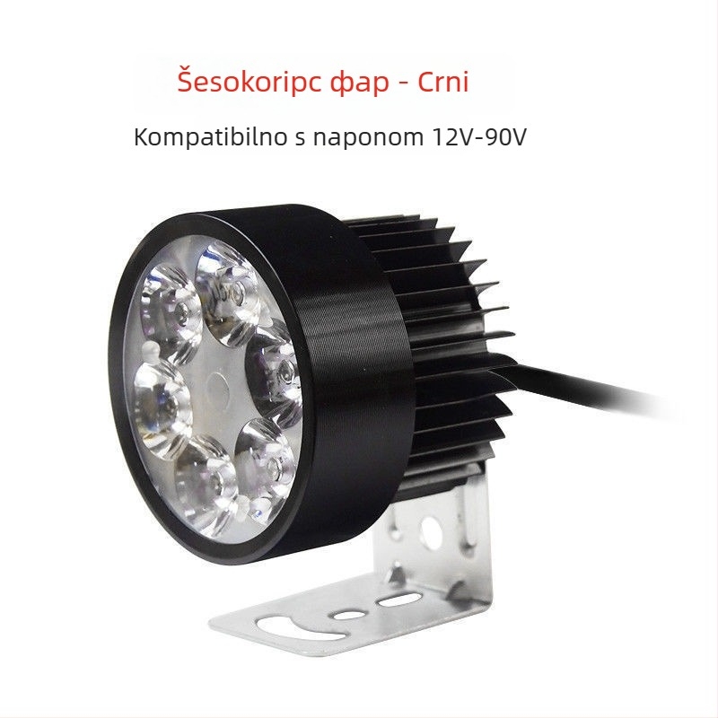 Žarulja glavnog svjetla za motocikle za električna vozila i tricikle, refit spot svjetlo, 1W, vanjski nosač, zamjena žarulje