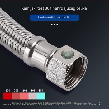 Bedi 304 nehrđajući čelik, opletena vodovodna crijev za slavinu, navoj, 0-100°C