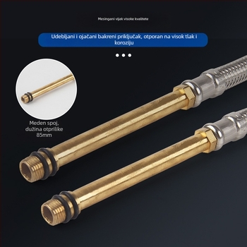 Bedi 304 nehrđajući čelik, opletena vodovodna crijev za slavinu, navoj, 0-100°C