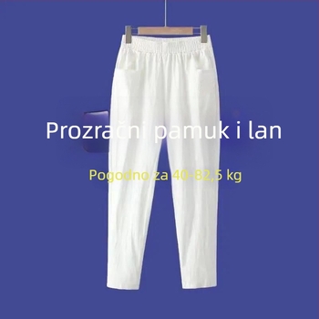 Ženske harém hlače, kratkog kroja, od pamuka, s dvostrukim pojasom