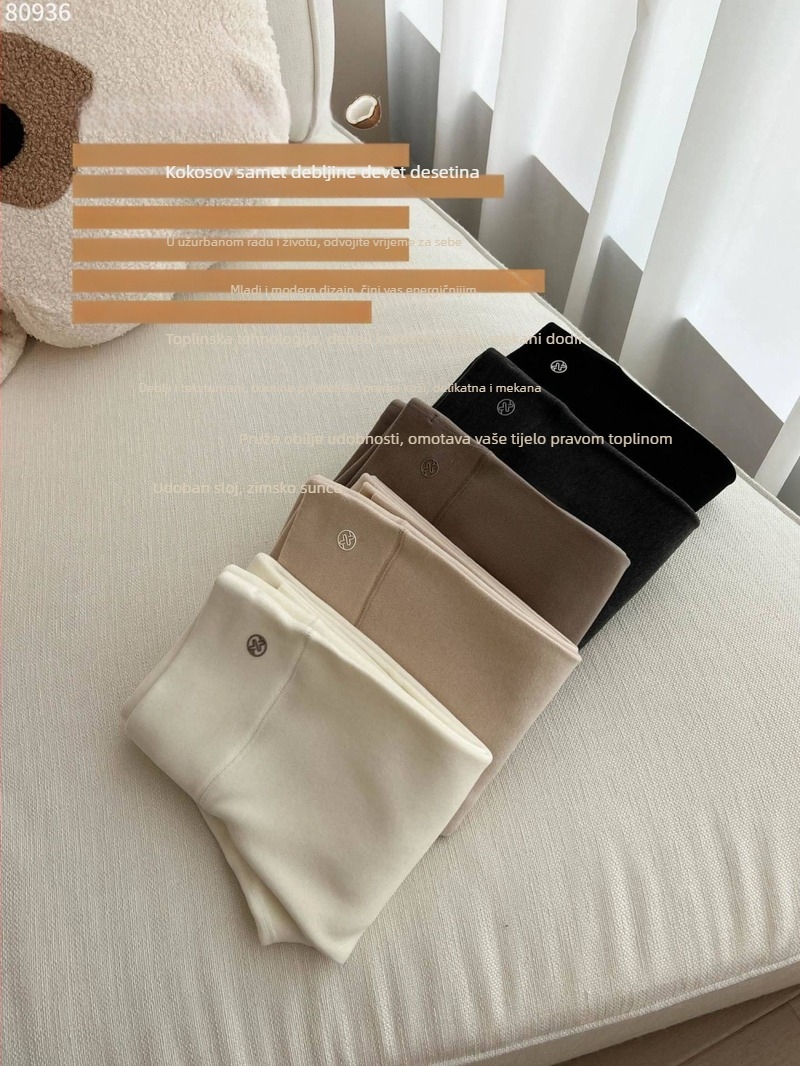 Giordani fleecem podstavljene tight legging za jesen/zimu, od spandeksa, zadržavaju toplinu, ravni kroj, s motivom osobe
