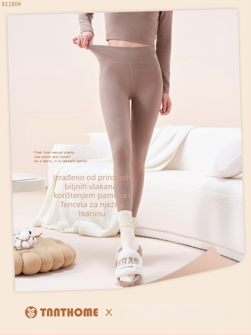 Giordani fleecem podstavljene tight legging za jesen/zimu, od spandeksa, zadržavaju toplinu, ravni kroj, s motivom osobe