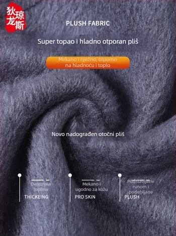 Muške zimske casual hlače s ravnim krojem, podstavljene flisom, visoki struk, tkanina Lycra/polyester