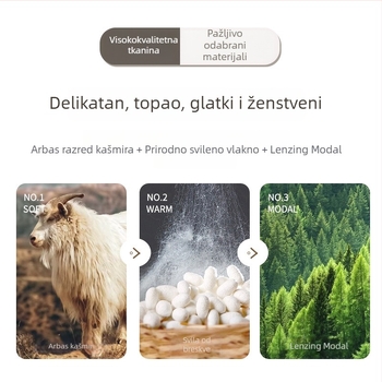 Ženski topli set od modala, kašmira i svile za jesen-zimu, top i hlače — topao i oblikuje siluetu.