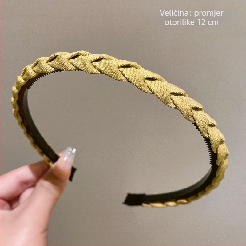 Čelenka za kosu od tkanine za pranje lica, ručna izrada, korejski stil, anti-slip sa zubima, za žene