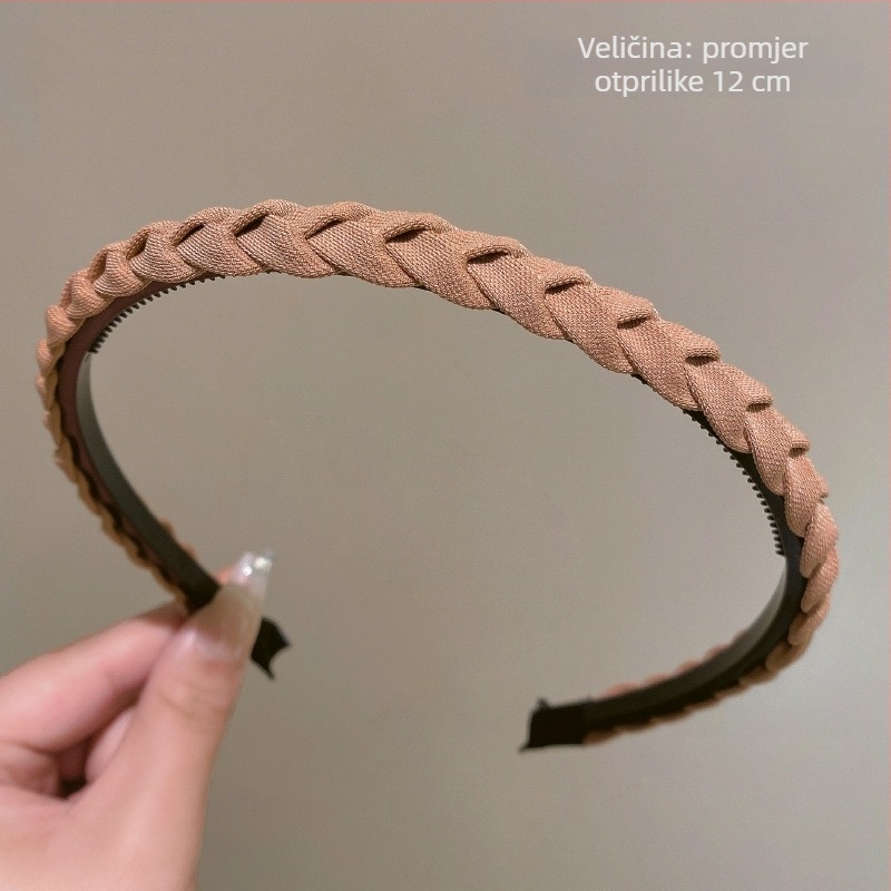 Čelenka za kosu od tkanine za pranje lica, ručna izrada, korejski stil, anti-slip sa zubima, za žene