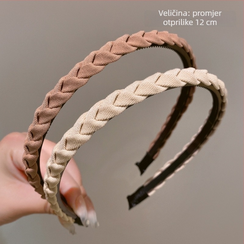 Čelenka za kosu od tkanine za pranje lica, ručna izrada, korejski stil, anti-slip sa zubima, za žene