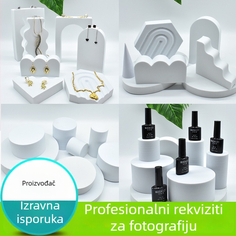 Set fotorekvizita za pozadinu kozmetike i nakita, 3D pjena ploča držač, 2022