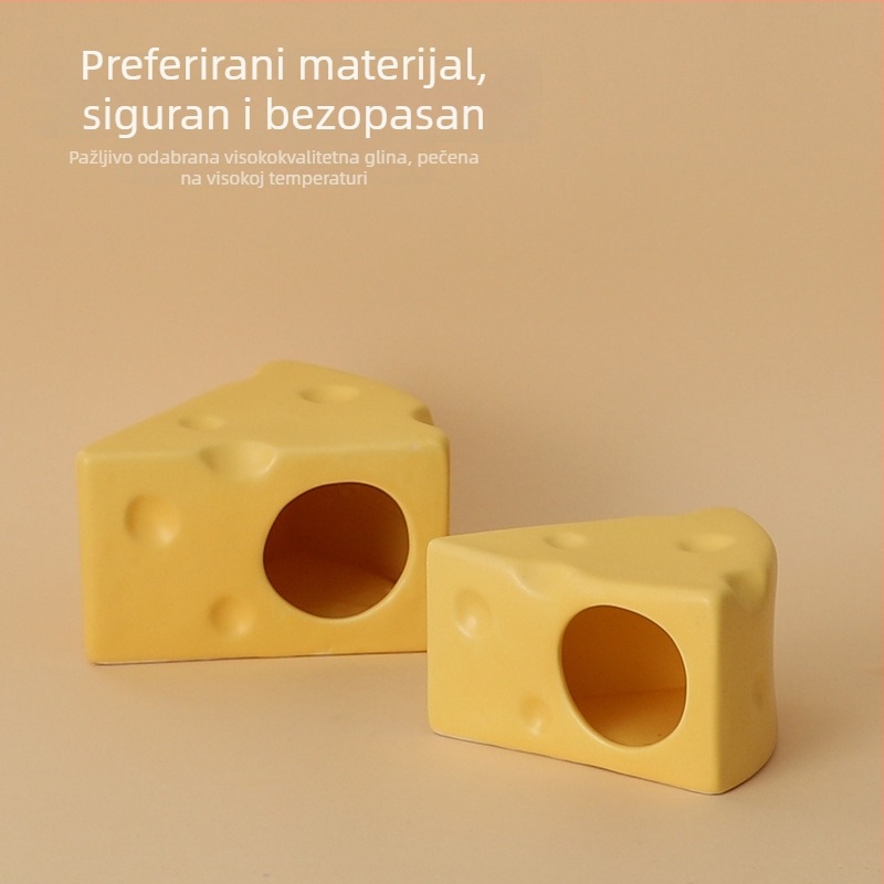 Keramičko gnijezdo za hrčka u obliku cheeseburgera za ljetno hlađenje, unutarnja uporaba (Materijal: keramika; Oblik: cheeseburger; Sezona: ljeto; Stil: crtani; Upotreba: unutarnje)
