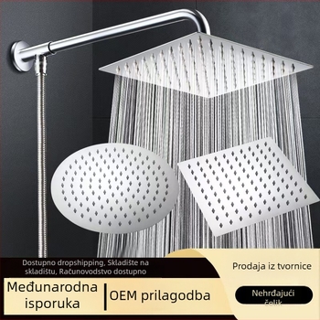 Set za tuširanje od nehrđajućeg čelika | kišni režim | montaža G1/2 | kromirani završni premaz | moderni minimalistički stil