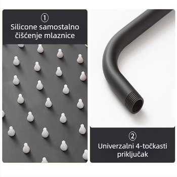 Set za tuširanje od nehrđajućeg čelika | kišni režim | montaža G1/2 | kromirani završni premaz | moderni minimalistički stil