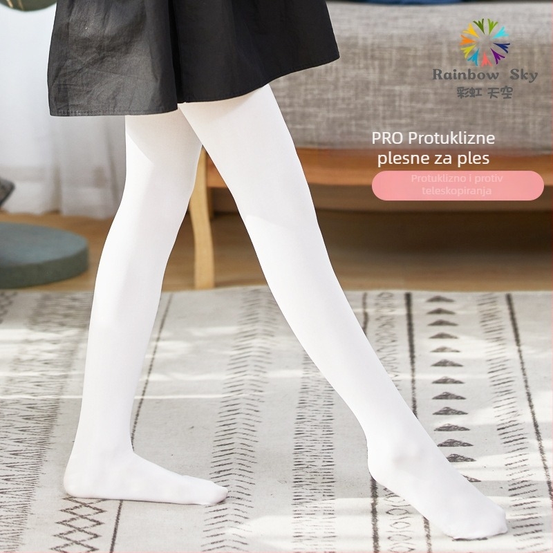 Dječje tajice od baršuna za ples, protuklizne, visoki struk, najlon 95%