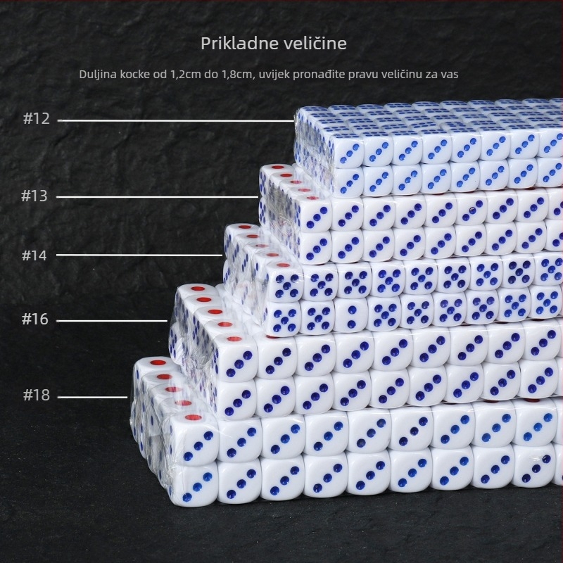 Akrilne kockice sa zaobljenim rubovima, kristalne kocke, na skladištu, model iHFRnr2f; Materijal: Akril; Stil: Zaobljene rubove; Oblik: Drugo; Primijenjene scene: Šah i karte
