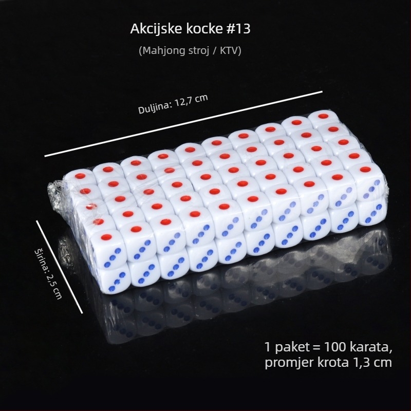 Akrilne kockice sa zaobljenim rubovima, kristalne kocke, na skladištu, model iHFRnr2f; Materijal: Akril; Stil: Zaobljene rubove; Oblik: Drugo; Primijenjene scene: Šah i karte