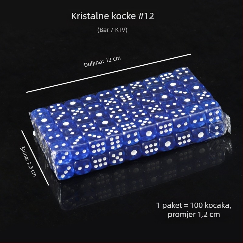 Akrilne kockice sa zaobljenim rubovima, kristalne kocke, na skladištu, model iHFRnr2f; Materijal: Akril; Stil: Zaobljene rubove; Oblik: Drugo; Primijenjene scene: Šah i karte