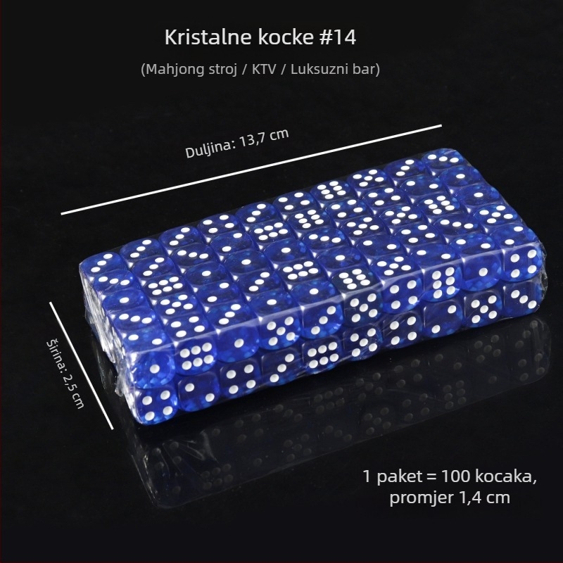 Akrilne kockice sa zaobljenim rubovima, kristalne kocke, na skladištu, model iHFRnr2f; Materijal: Akril; Stil: Zaobljene rubove; Oblik: Drugo; Primijenjene scene: Šah i karte