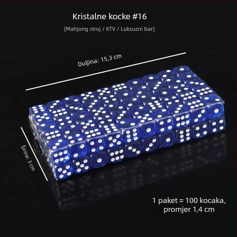 Akrilne kockice sa zaobljenim rubovima, kristalne kocke, na skladištu, model iHFRnr2f; Materijal: Akril; Stil: Zaobljene rubove; Oblik: Drugo; Primijenjene scene: Šah i karte