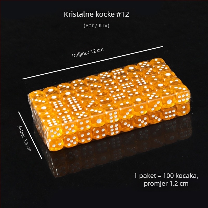 Akrilne kockice sa zaobljenim rubovima, kristalne kocke, na skladištu, model iHFRnr2f; Materijal: Akril; Stil: Zaobljene rubove; Oblik: Drugo; Primijenjene scene: Šah i karte