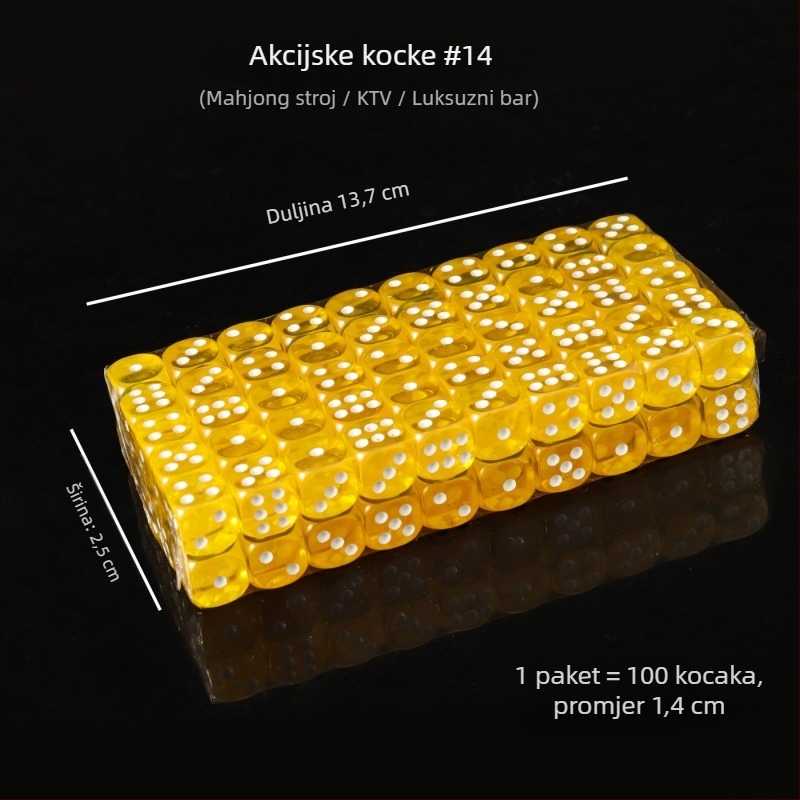 Akrilne kockice sa zaobljenim rubovima, kristalne kocke, na skladištu, model iHFRnr2f; Materijal: Akril; Stil: Zaobljene rubove; Oblik: Drugo; Primijenjene scene: Šah i karte