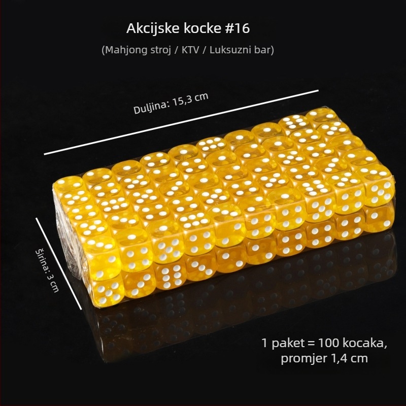 Akrilne kockice sa zaobljenim rubovima, kristalne kocke, na skladištu, model iHFRnr2f; Materijal: Akril; Stil: Zaobljene rubove; Oblik: Drugo; Primijenjene scene: Šah i karte