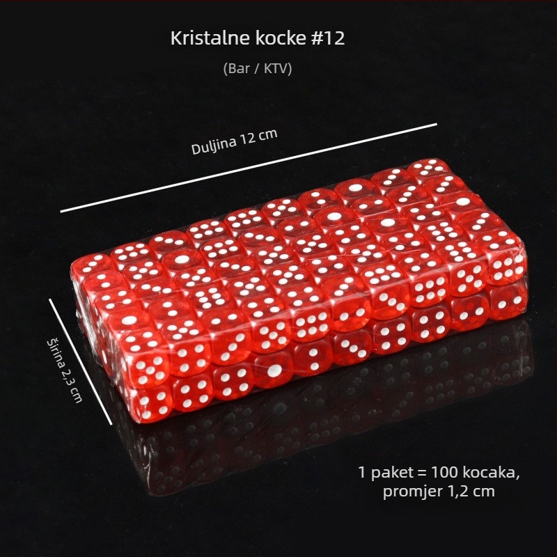 Akrilne kockice sa zaobljenim rubovima, kristalne kocke, na skladištu, model iHFRnr2f; Materijal: Akril; Stil: Zaobljene rubove; Oblik: Drugo; Primijenjene scene: Šah i karte