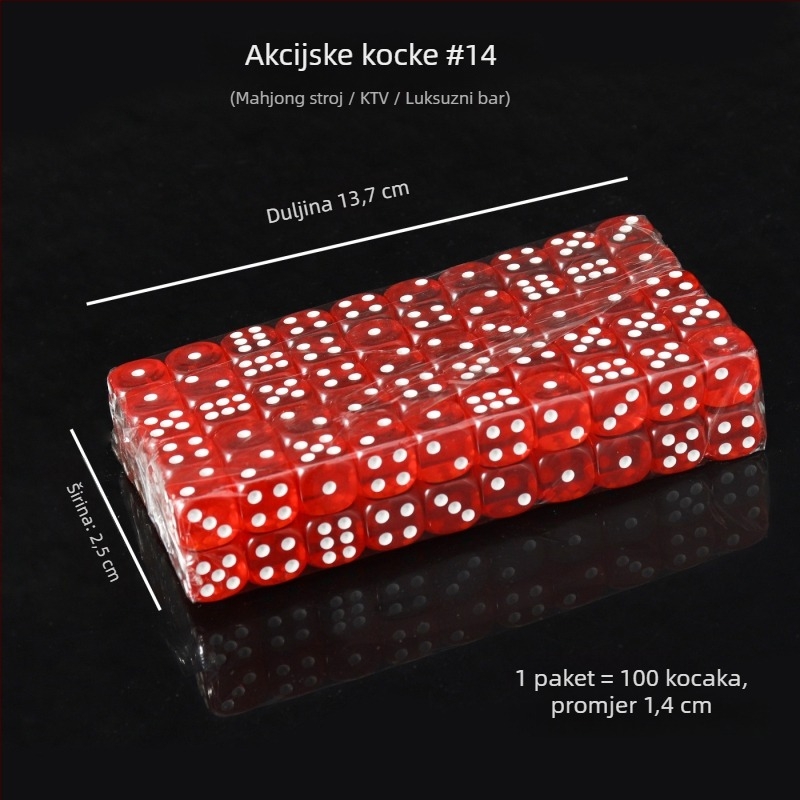 Akrilne kockice sa zaobljenim rubovima, kristalne kocke, na skladištu, model iHFRnr2f; Materijal: Akril; Stil: Zaobljene rubove; Oblik: Drugo; Primijenjene scene: Šah i karte