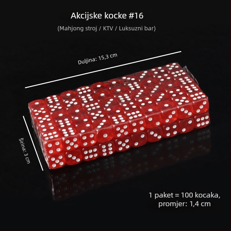 Akrilne kockice sa zaobljenim rubovima, kristalne kocke, na skladištu, model iHFRnr2f; Materijal: Akril; Stil: Zaobljene rubove; Oblik: Drugo; Primijenjene scene: Šah i karte