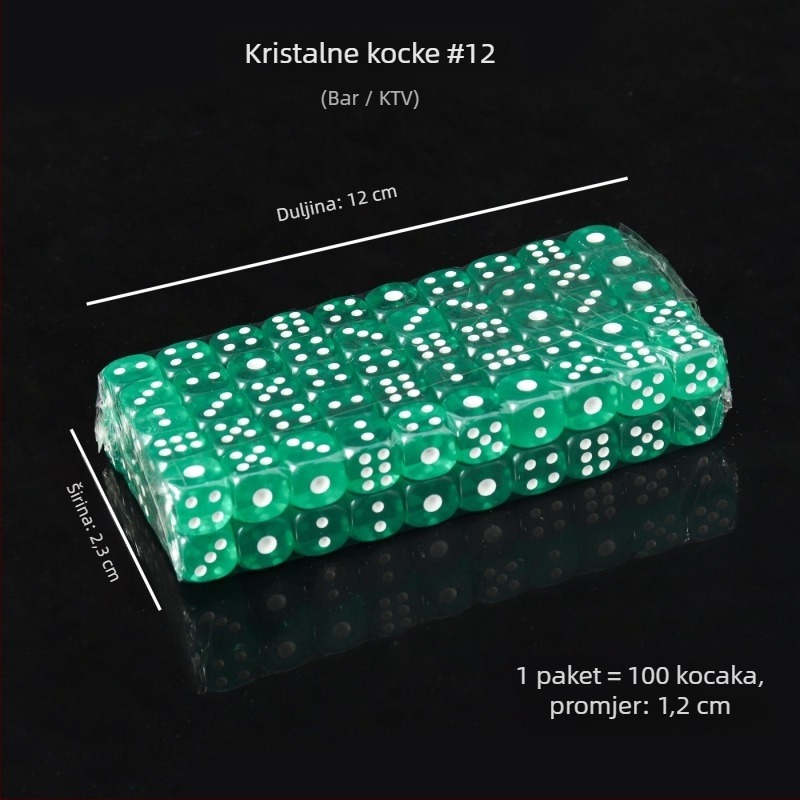 Akrilne kockice sa zaobljenim rubovima, kristalne kocke, na skladištu, model iHFRnr2f; Materijal: Akril; Stil: Zaobljene rubove; Oblik: Drugo; Primijenjene scene: Šah i karte