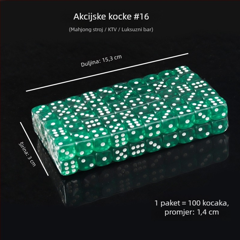 Akrilne kockice sa zaobljenim rubovima, kristalne kocke, na skladištu, model iHFRnr2f; Materijal: Akril; Stil: Zaobljene rubove; Oblik: Drugo; Primijenjene scene: Šah i karte