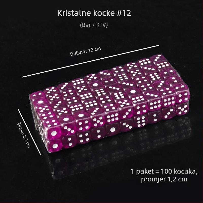 Akrilne kockice sa zaobljenim rubovima, kristalne kocke, na skladištu, model iHFRnr2f; Materijal: Akril; Stil: Zaobljene rubove; Oblik: Drugo; Primijenjene scene: Šah i karte