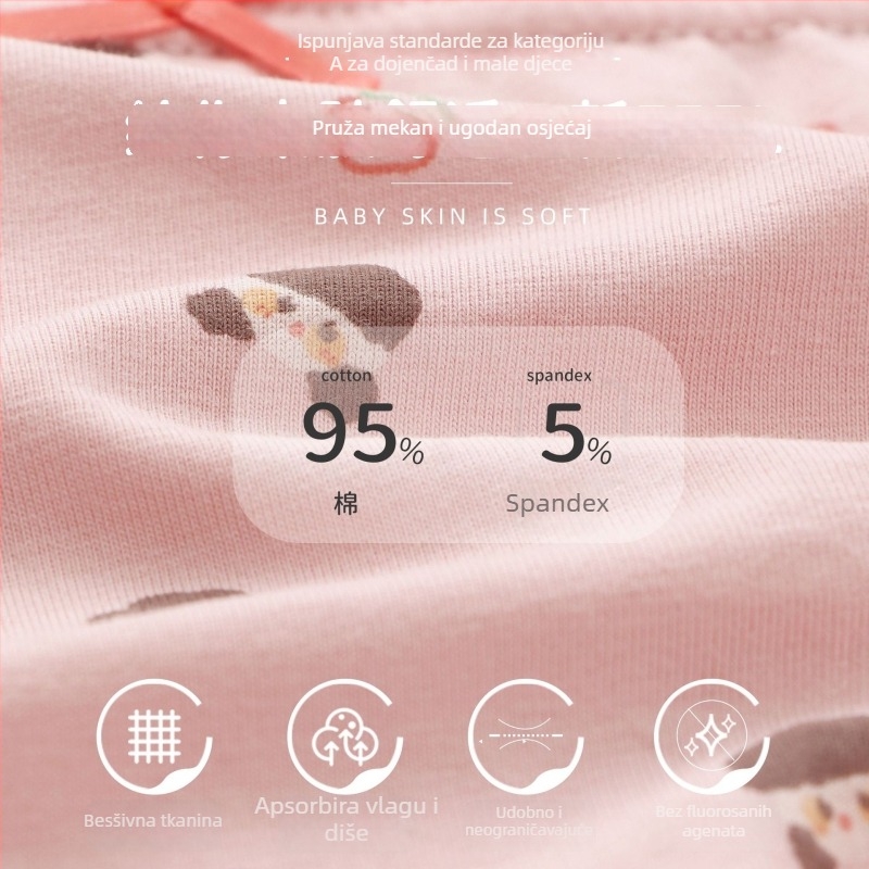 Pamučne bokserice za djevojčice, Klasa A, 95% pamuk, Warm buds