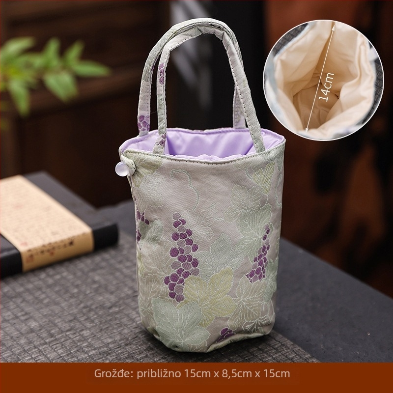 Gongfu čajni set s čajnikom i šalicama u platnenoj torbi — moderan minimalistički stil, za kućnu upotrebu i putovanja