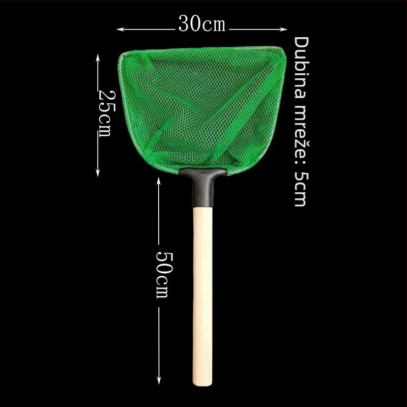 Željezna mreža za akvarij s čvrstom drškom od drveta