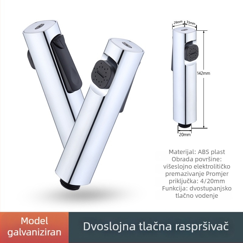 Dvostrukom brzinskom tuš pištolj za kupaonicu – ABS kućište, elektroplatirano završno obrada, model BL-1106, automatsko punjenje vode, mlaz kiše