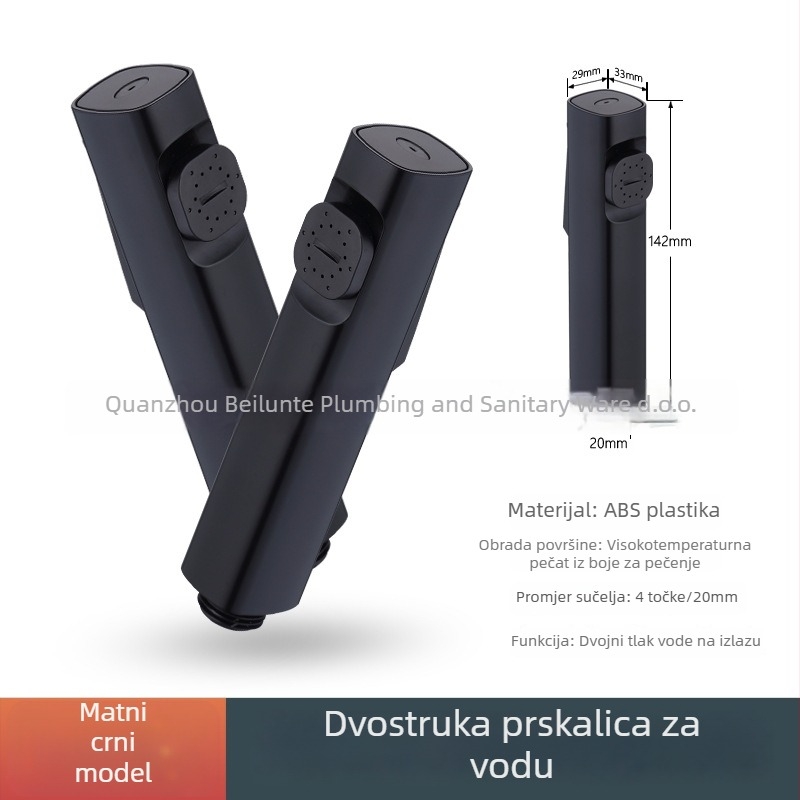 Dvostrukom brzinskom tuš pištolj za kupaonicu – ABS kućište, elektroplatirano završno obrada, model BL-1106, automatsko punjenje vode, mlaz kiše