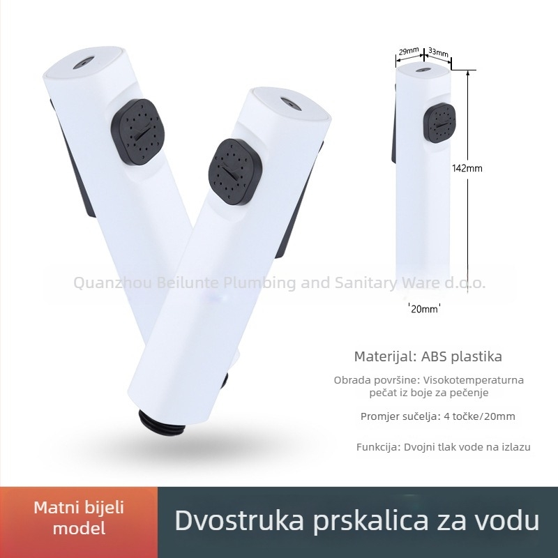 Dvostrukom brzinskom tuš pištolj za kupaonicu – ABS kućište, elektroplatirano završno obrada, model BL-1106, automatsko punjenje vode, mlaz kiše