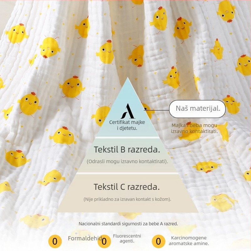 Dječji ručnik za kupanje od čiste pamuka, 6-slojni pokrivač za novorođenčad, ručnik za kupanje s uzorkom životinja