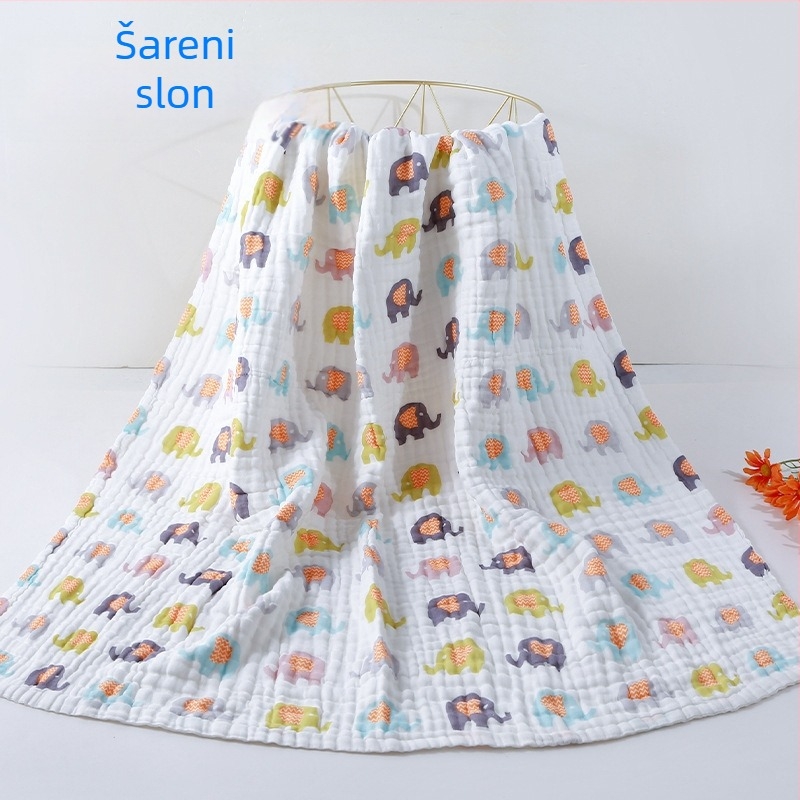 Dječji ručnik za kupanje od čiste pamuka, 6-slojni pokrivač za novorođenčad, ručnik za kupanje s uzorkom životinja