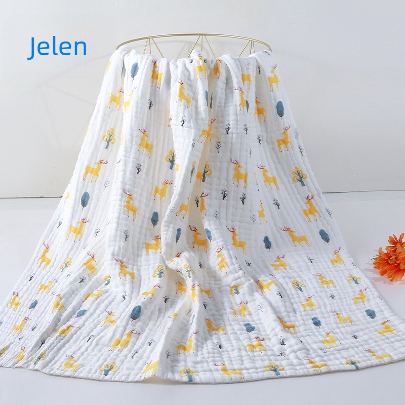 Dječji ručnik za kupanje od čiste pamuka, 6-slojni pokrivač za novorođenčad, ručnik za kupanje s uzorkom životinja