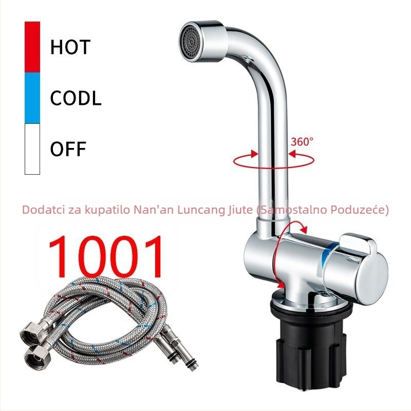 Kuhinjska sklopiva slavina s keramičkim diskom ventila, bakreno tijelo, zidna vertikalna montaža, 0–90°C, 0.6–1.0 MPa