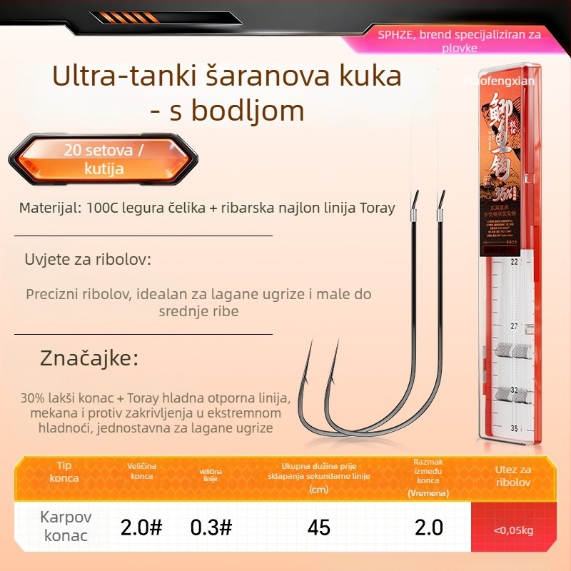 Little Fengxian Dvostruka Udica s Podlinijom za Rijeke Ribolov, 20 Parova u Kutiji