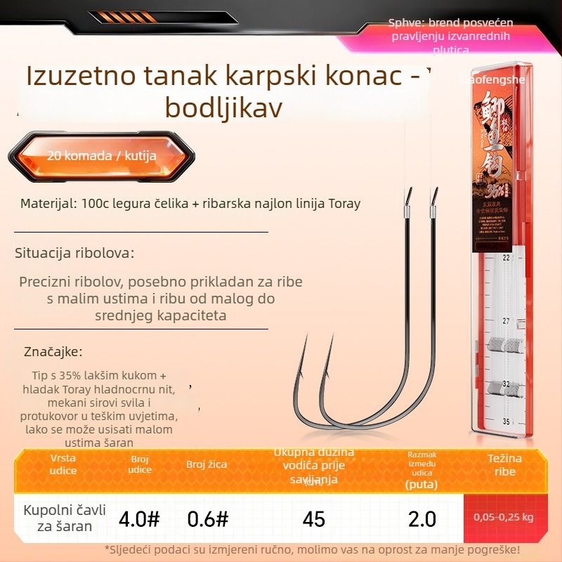 Little Fengxian Dvostruka Udica s Podlinijom za Rijeke Ribolov, 20 Parova u Kutiji