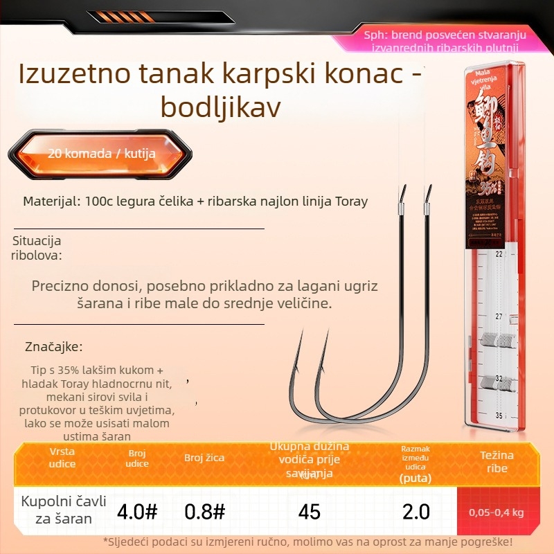 Little Fengxian Dvostruka Udica s Podlinijom za Rijeke Ribolov, 20 Parova u Kutiji