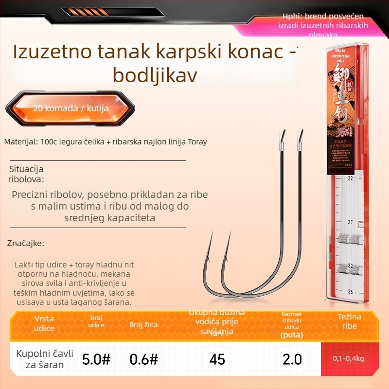 Little Fengxian Dvostruka Udica s Podlinijom za Rijeke Ribolov, 20 Parova u Kutiji