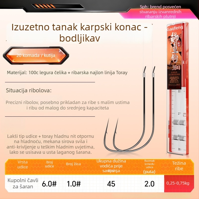 Little Fengxian Dvostruka Udica s Podlinijom za Rijeke Ribolov, 20 Parova u Kutiji