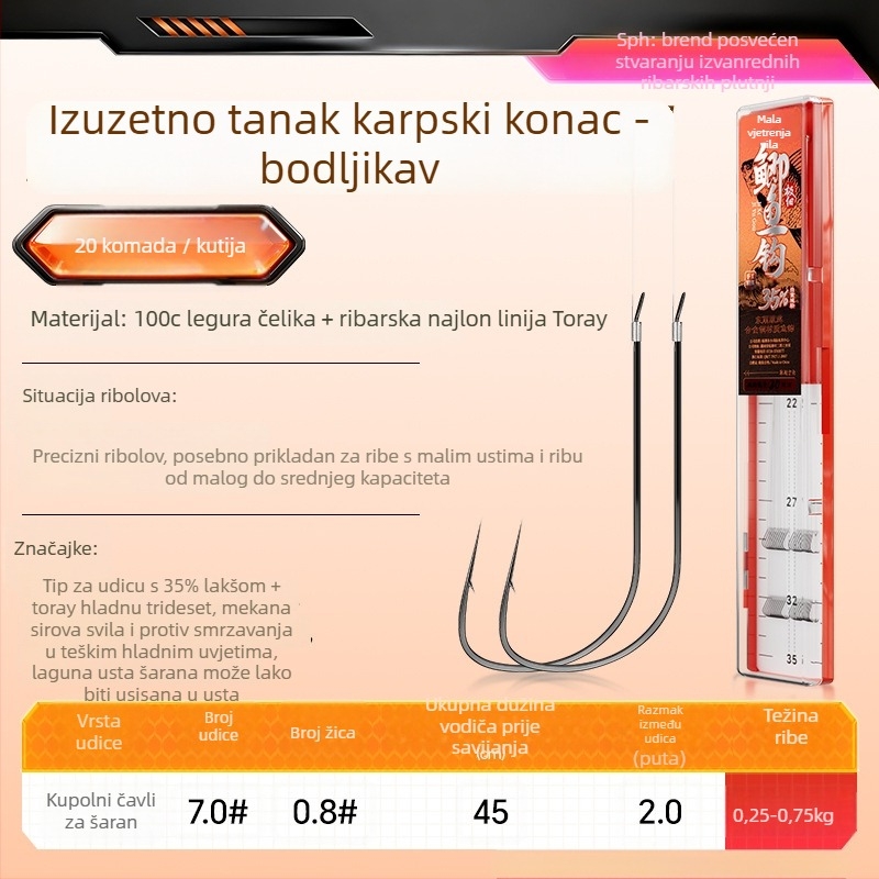 Little Fengxian Dvostruka Udica s Podlinijom za Rijeke Ribolov, 20 Parova u Kutiji