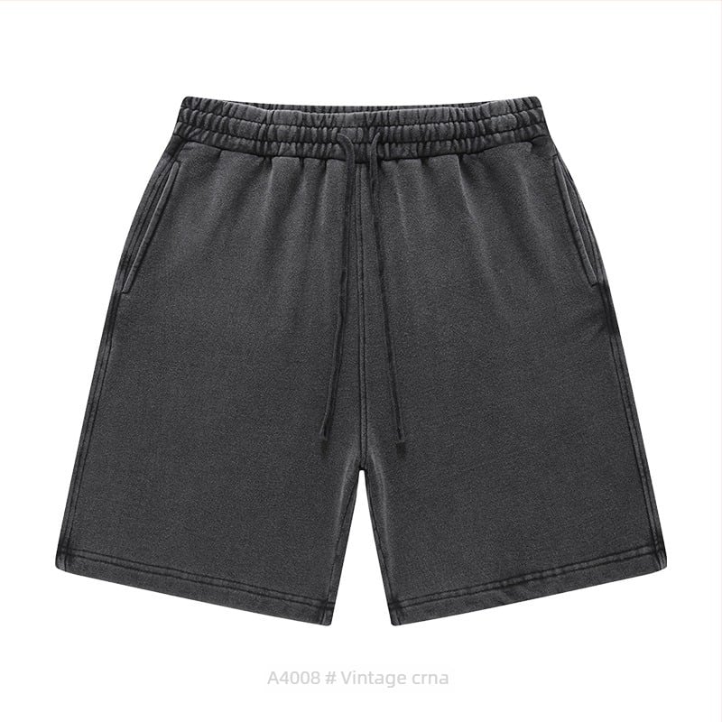 Unisex kratke hlače od pamuka, vezanje na vrhu, širok kroj, mikro-elastičnost, casual gradski stil za svakodnevnu upotrebu