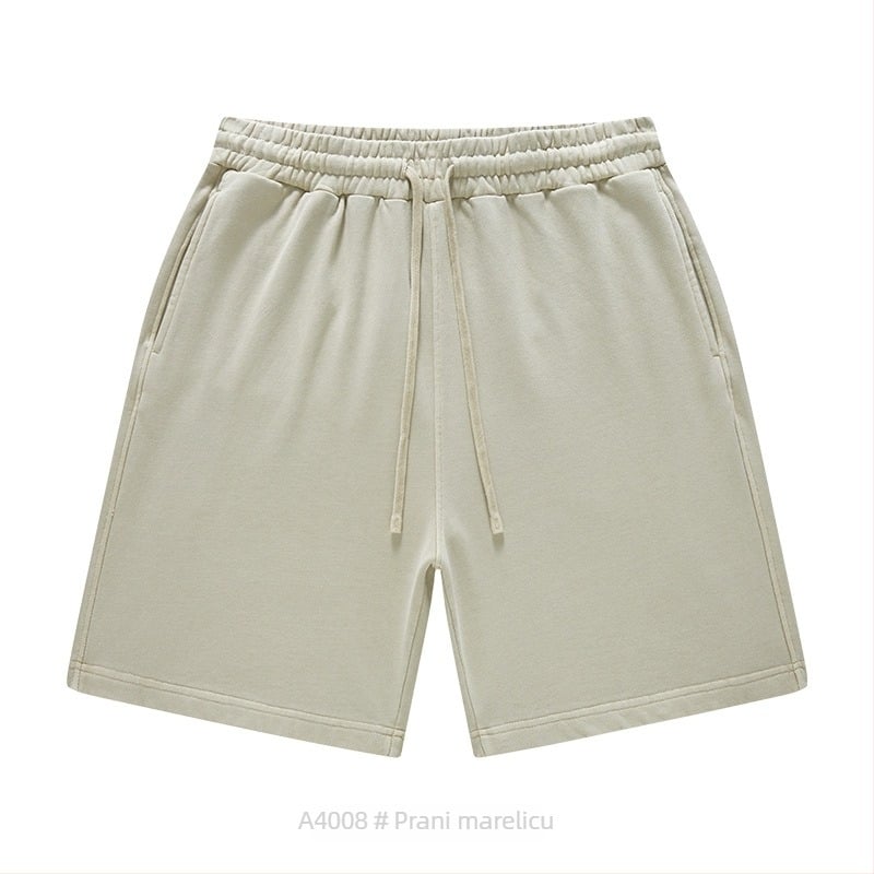 Unisex kratke hlače od pamuka, vezanje na vrhu, širok kroj, mikro-elastičnost, casual gradski stil za svakodnevnu upotrebu